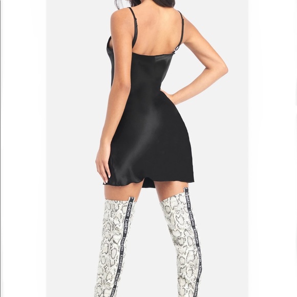 Bebe SATIN COWL NECK SLIP MINI DRESS - Picture 2 of 7